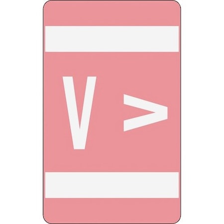 Smead ALPHAZ COLOR-CODED SECOND LETTER ALPHABETICAL LABELS, V, 1 X 1.63, PINK, 10/SHEET, 10 SHEETS SMD67192